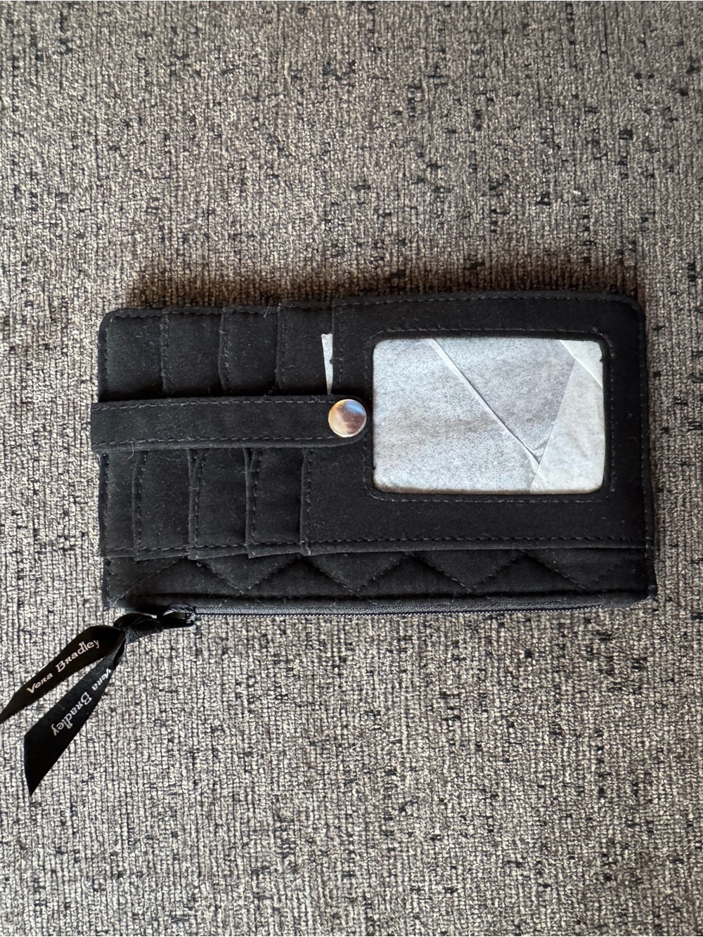 Vera Bradley Black Quilted Card & ID Wallet
